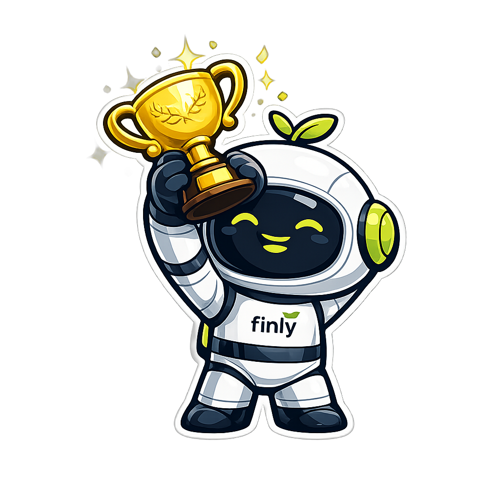 Finly levantando un trofeo